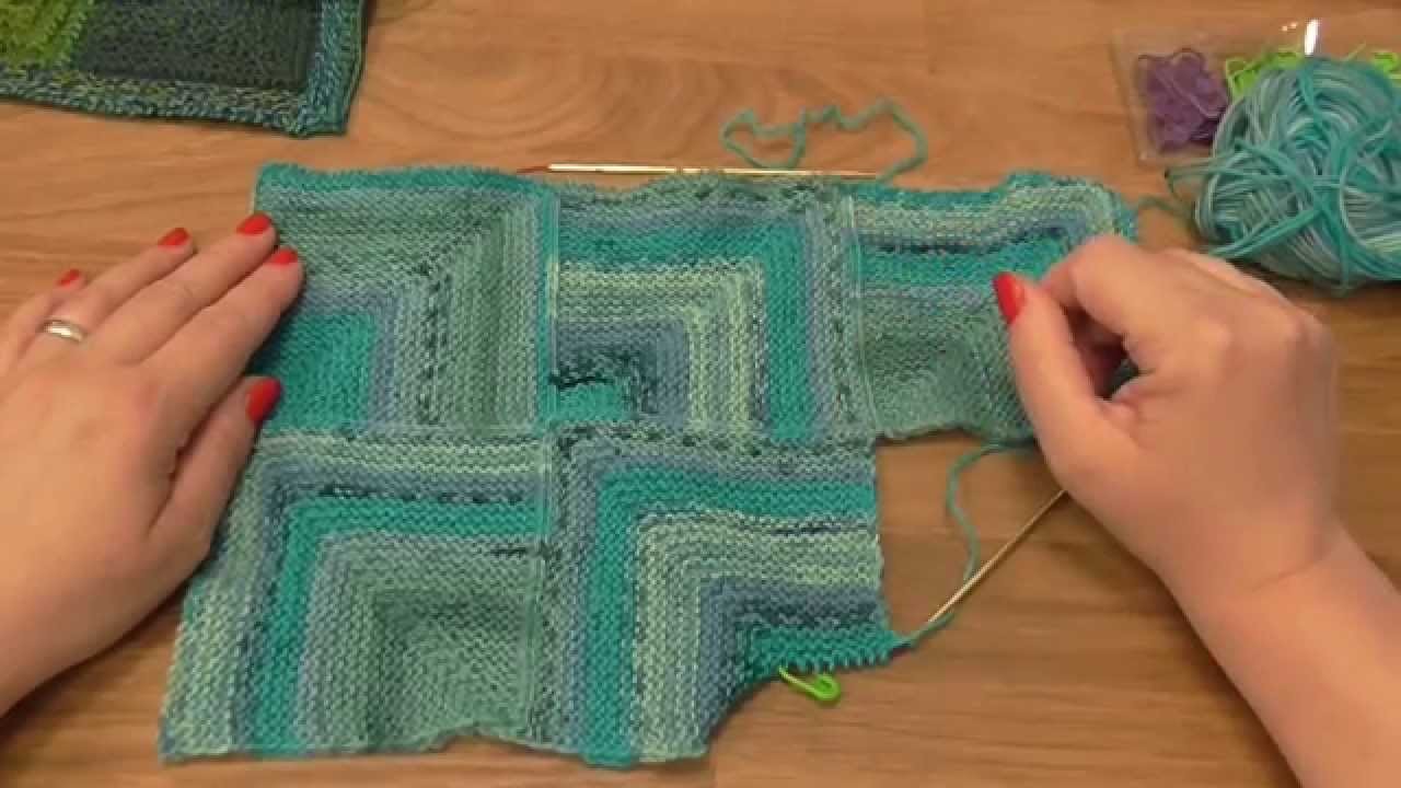 Modulové pletení - spojování čtverců 1.  - knitting squares