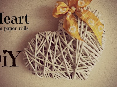 Pletení z papíru - srdíčko z papírových ruliček (Heart of paper rolls)