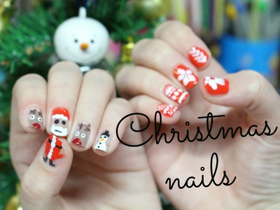 Tutorial: vánoční nehty. Christmas nails