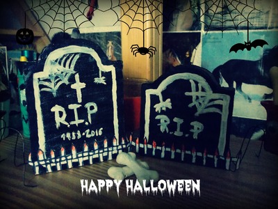 Podzimní dekorace-Halloweenský 3D náhrobek-DIY(Fall decoration-Halloween 3D tombstone)