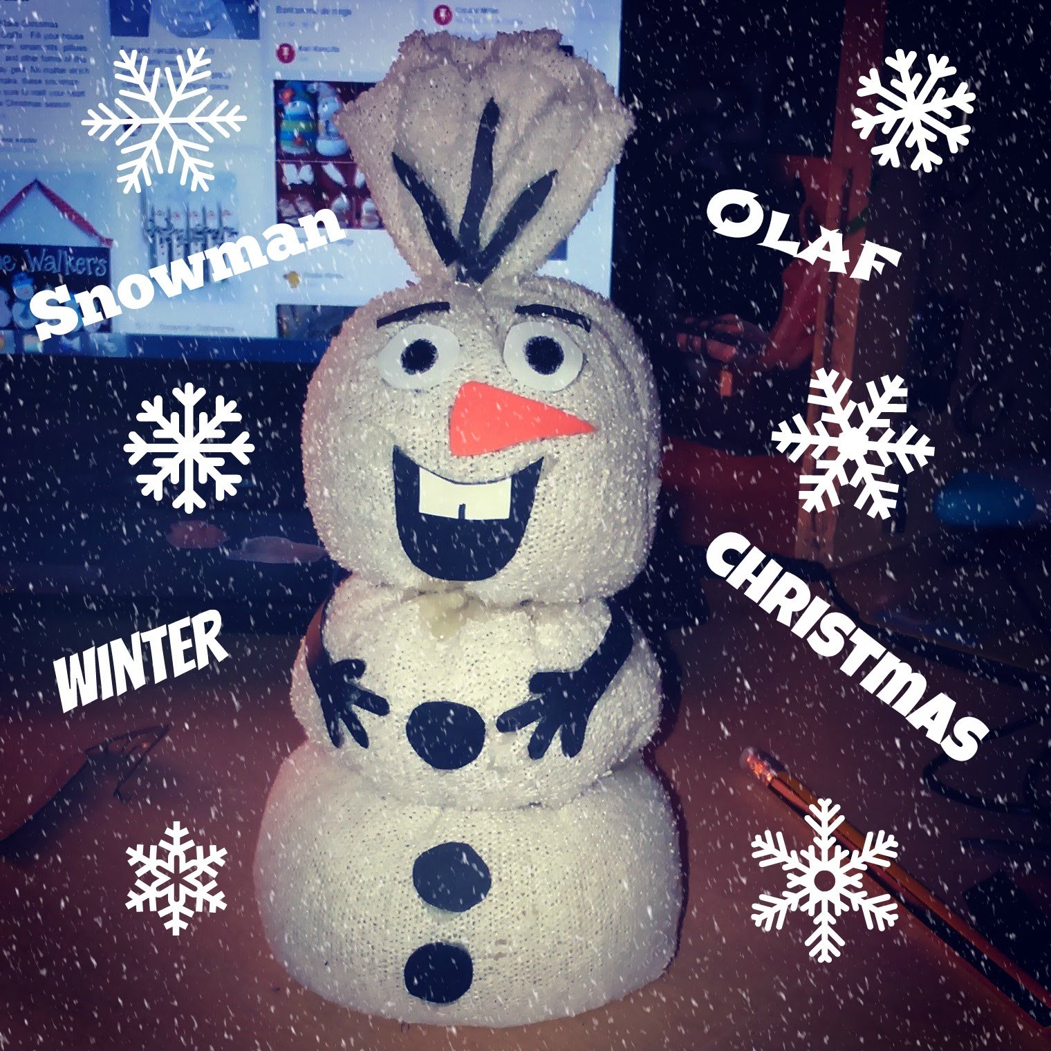 Výroba,návod na sněhuláka Olafa (DIY-snowman Olaf)