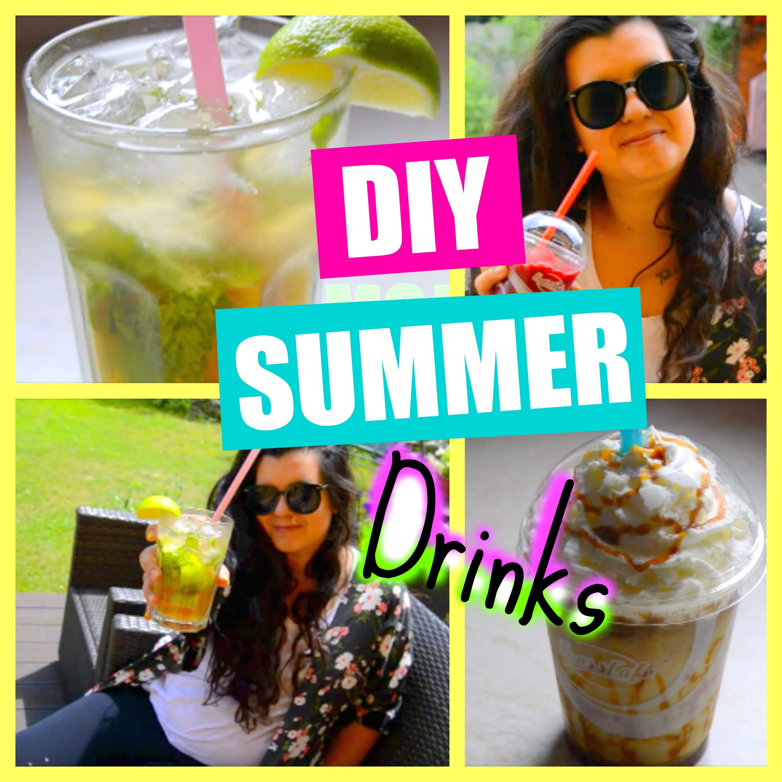 ♡DIY SUMMER DRINKS  (Starbucks frappuccino, Mojito, Raspberry Juice)♡