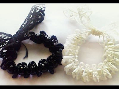 DIY Black and White lace bracelet