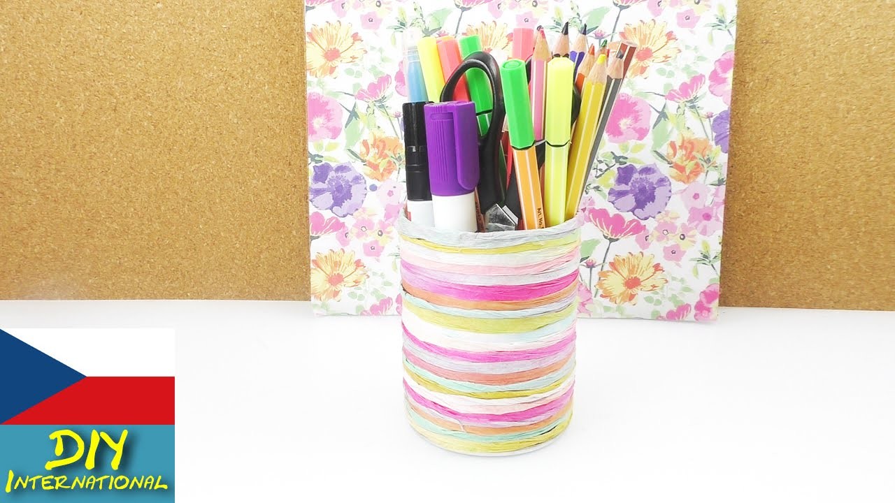 DIY Kelímek na tužky - skvělý letní stojánek na tužky - kreativní papír