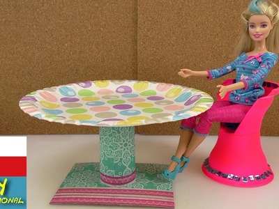 DIY Nábytek pro panenky - kulatý stůl pro Barbie