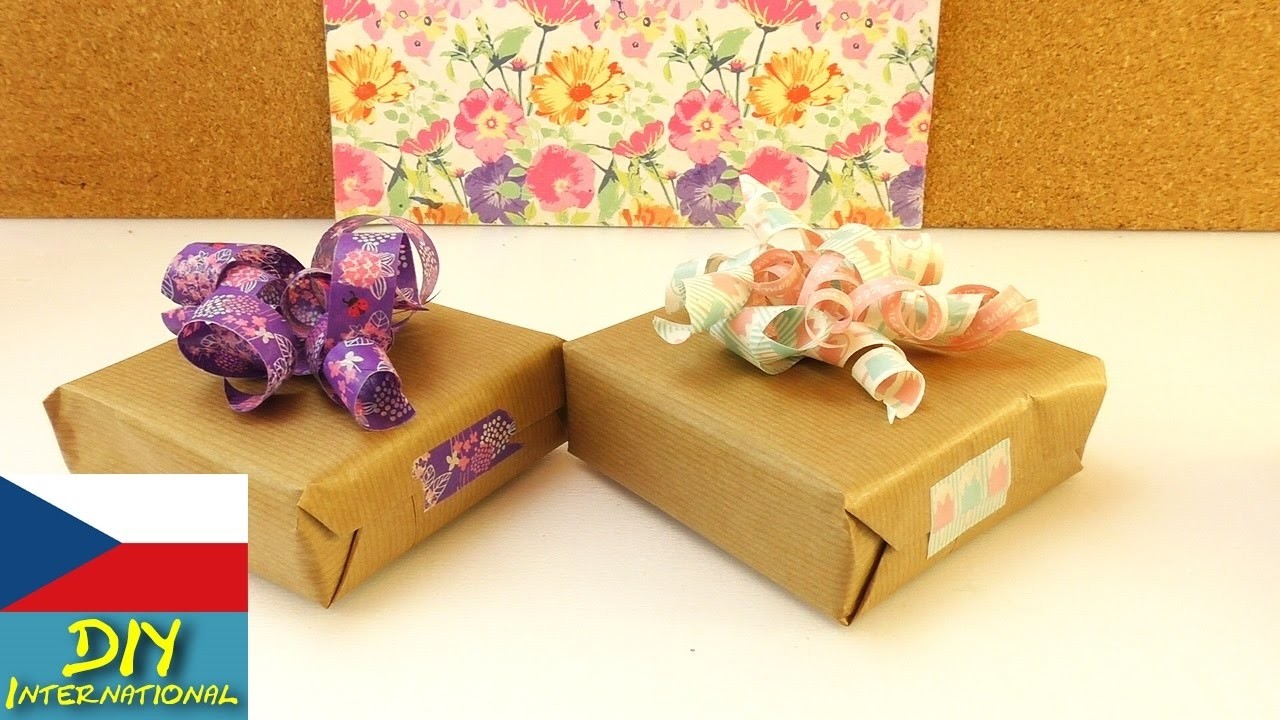 Balení dárečků - mašličky z washi pásek - předpříprava na Vánoce