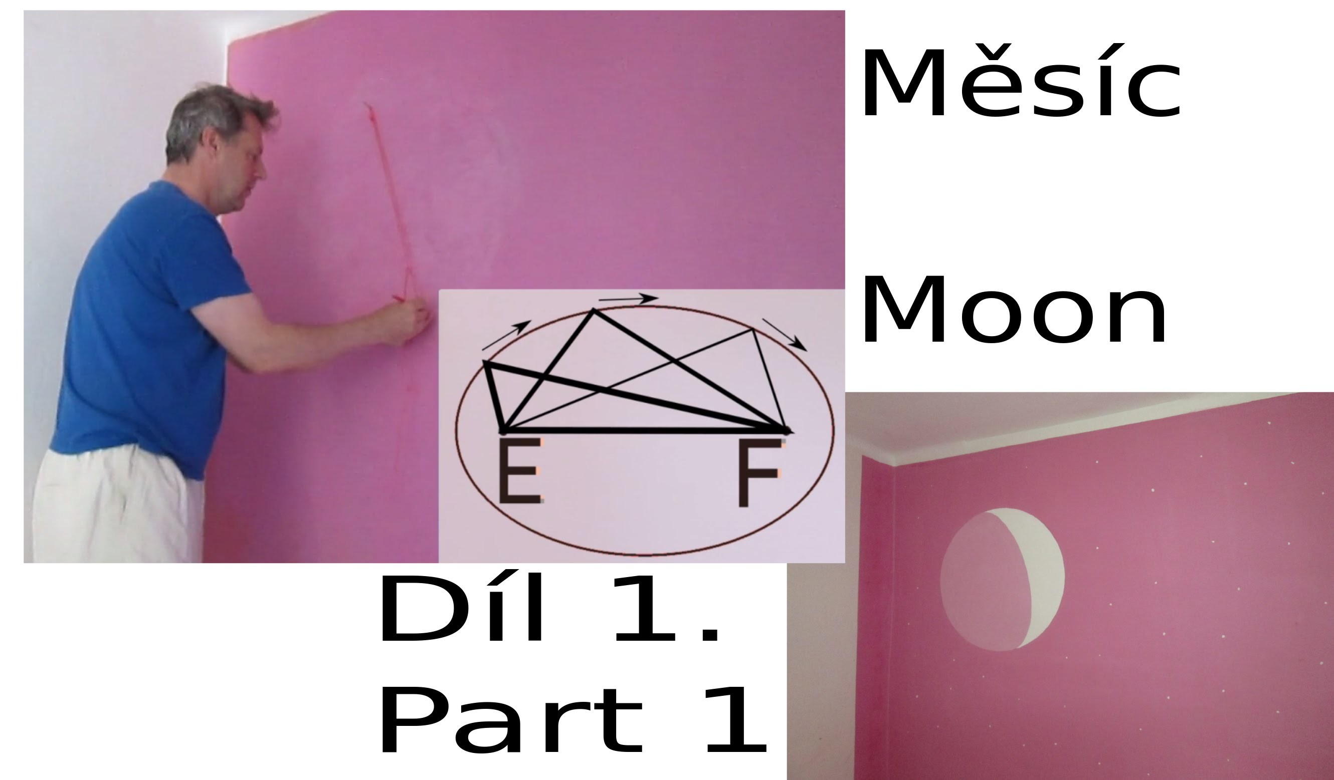 DIY - painting moon on the wall, malovat měsíc na zeď -1-