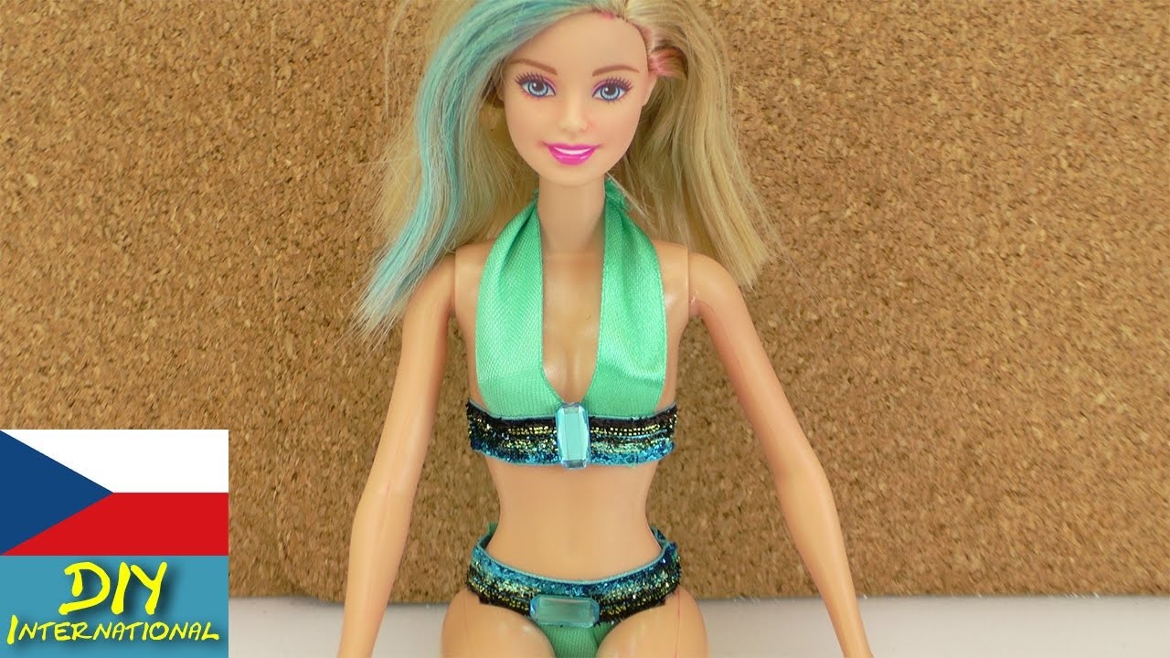 Bikiny pro Barbie - třpytivé moderní plavky pro panenku