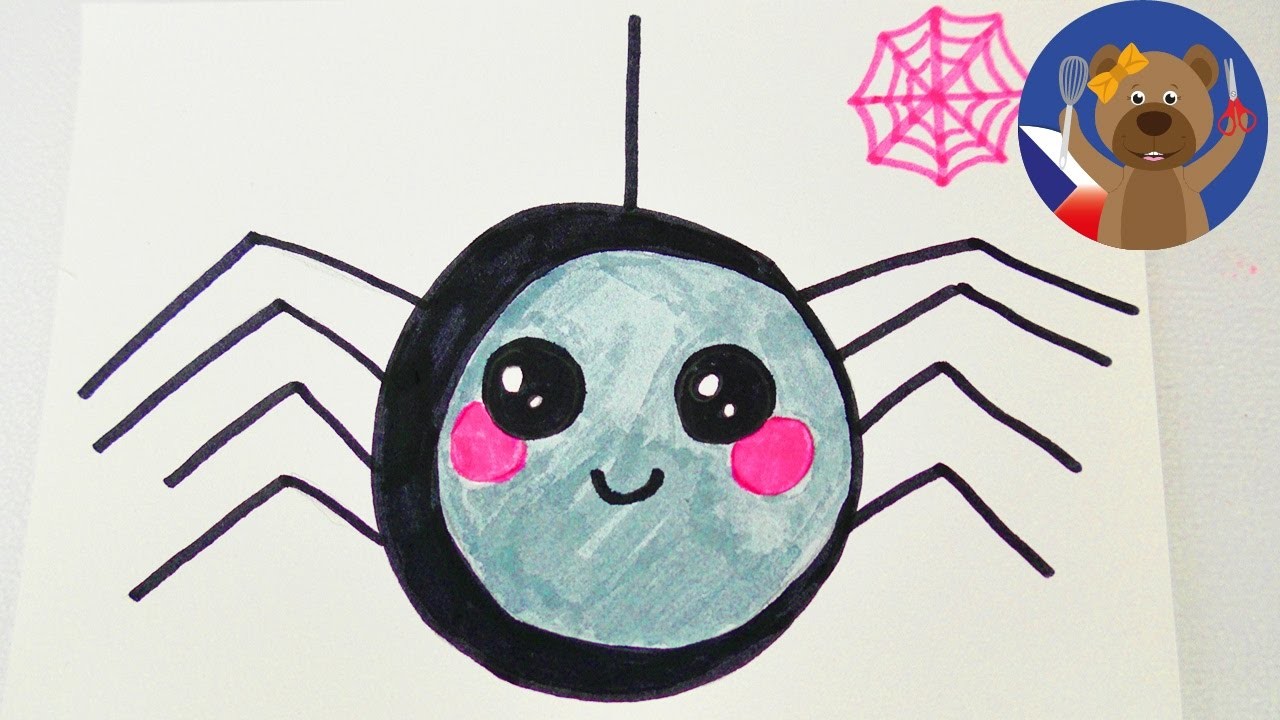 KAWAII DIY pavouček pro štěstí - jak si namalujete roztomilého pavouka