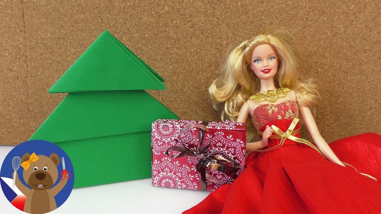 Vánoční stromeček pro Barbie - DIY Vánoce pro panenky a dekorace