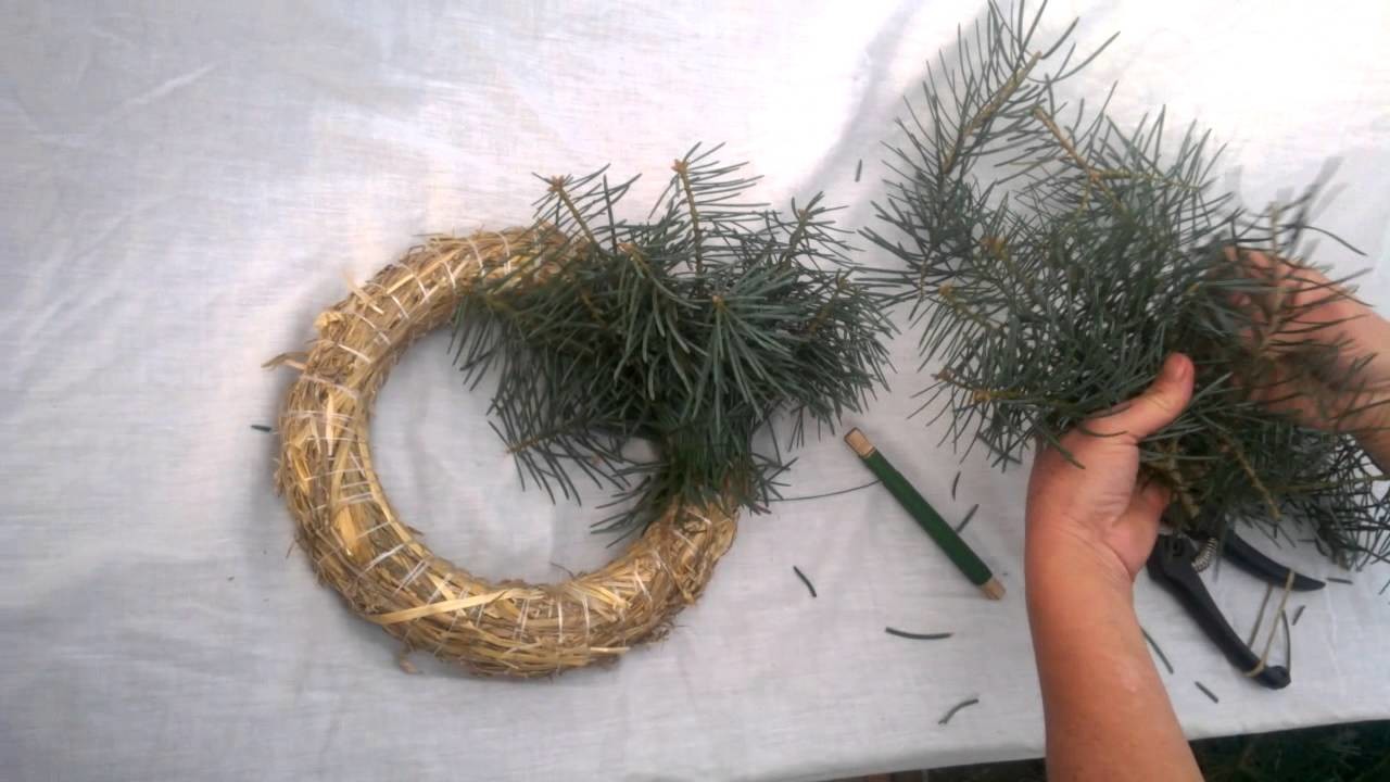 Výroba adventního  věnce z jedlového chvojí 1 část , Production Advent wreaths a natural material