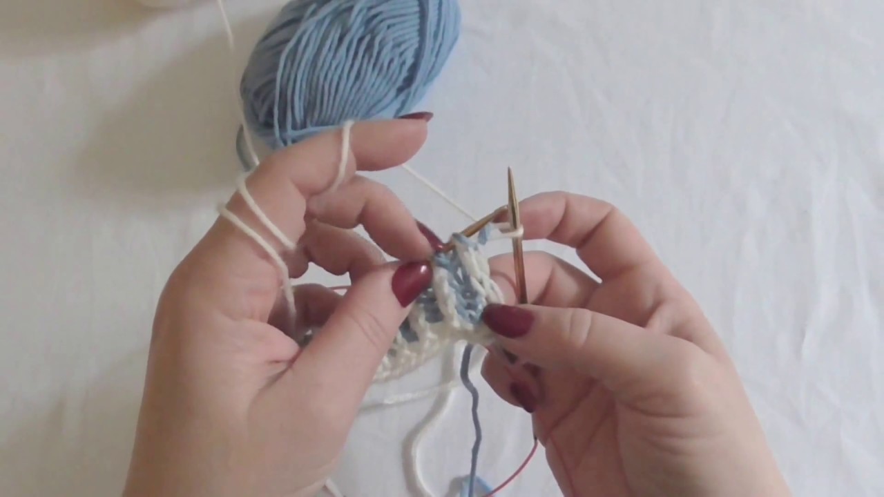Pletení brioche 2 barvy; brioche stitch knitting 2 color