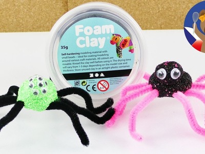 Strašidelní i roztomilí pavouci z Foam Clay - cool dekorace pro dětskou párty