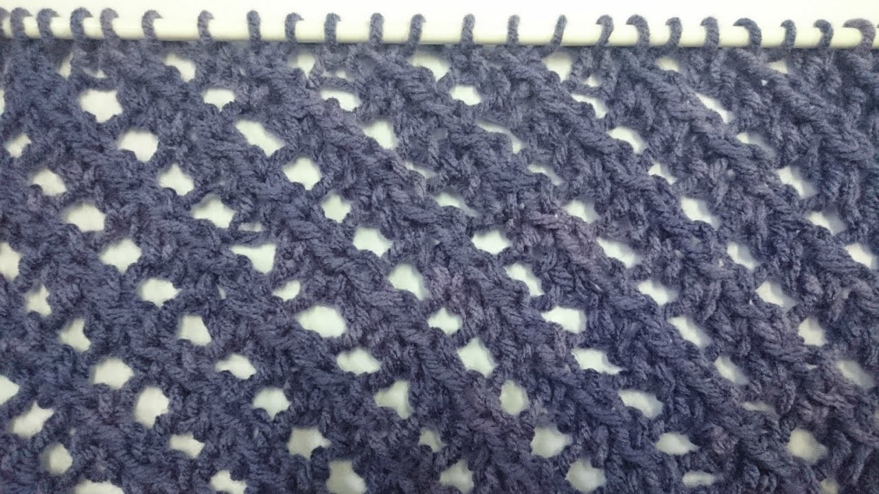 Pletenje - 2. Bod mreže ili čipke | Knitting tutorial - Easy Diagonal Lace Stitch