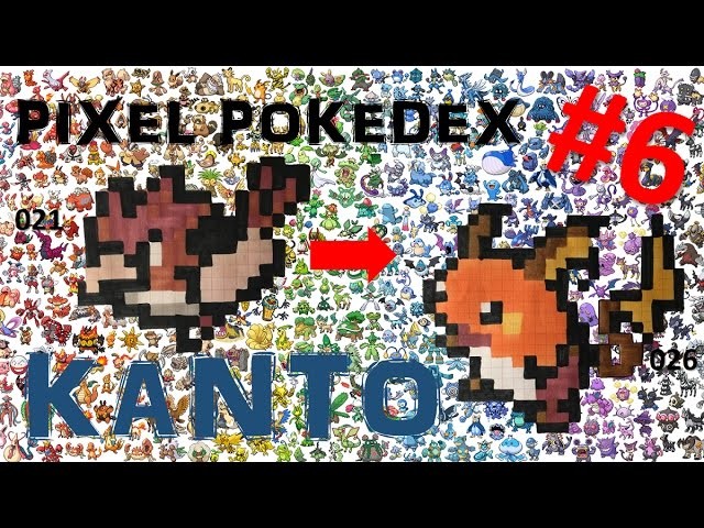 -Pixel Art- KANTO POKEDEX #6 (Piafabec, Rapasdepic, Abo, Arbok, Pikachu, Raichu)