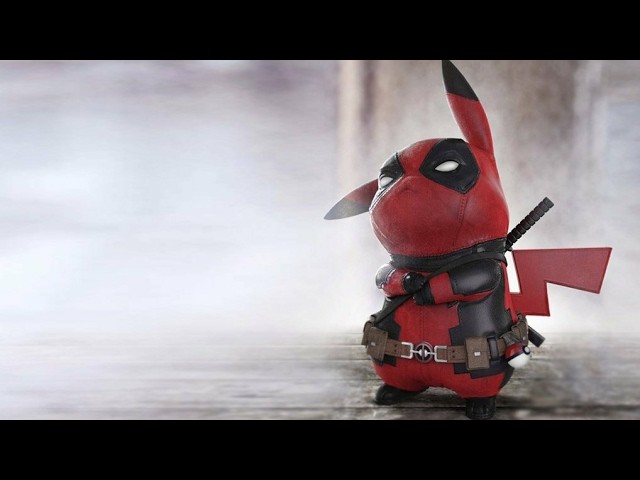 How to draw pokemon (3D) pikachu in deadpool costume