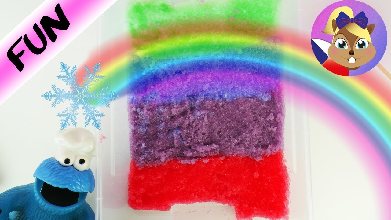 Rainbow Gelli Snow | Barevný sníh nebo sliz? DIY s Cookie Monstrem
