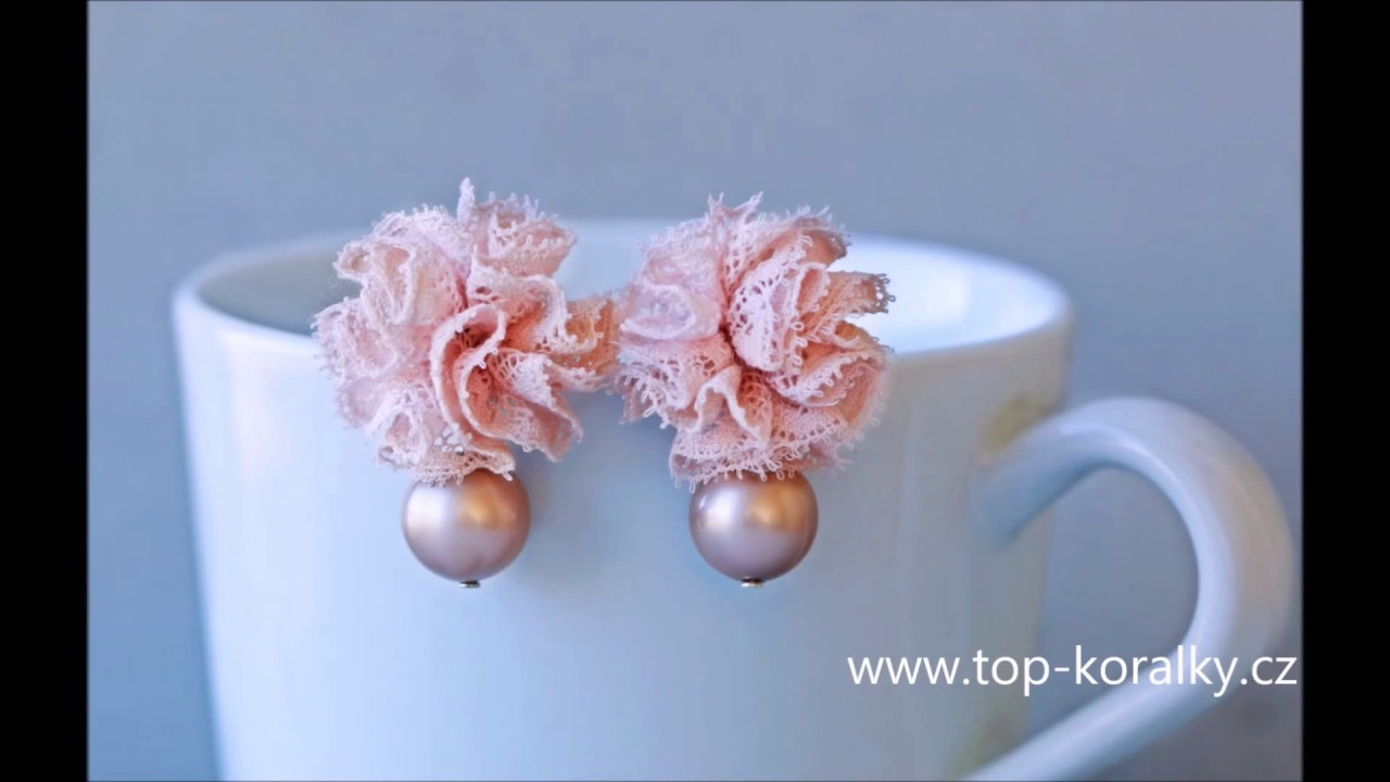 Návod na krajkové náušnice s perlou Swarovski DIY