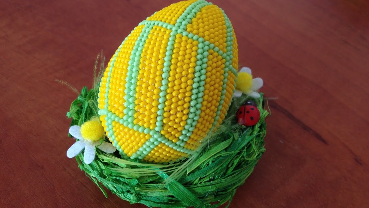 Návod - Háčkované korálkové vejce 6cm 1 Díl - Crochet bead egg 6cm part 1