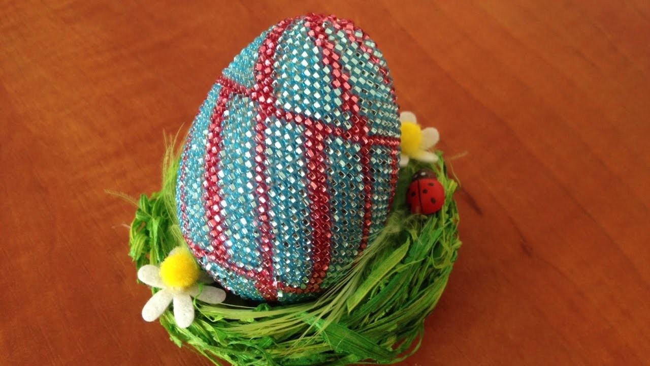 Návod - Háčkované korálkové vejce 6cm 2 Díl - Crochet bead egg 6cm part 2
