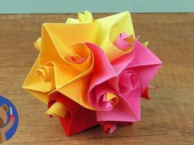 Jarní dekorace - květinový míč origami - super nápad  ???? jak si poskládat květinu