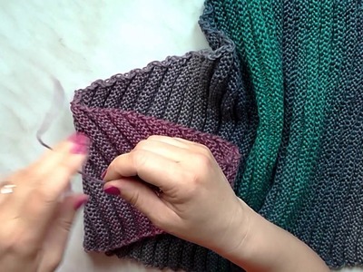 Pletení trojúhelníkového šátku od cípu 2. díl ubírání, knitting scarf