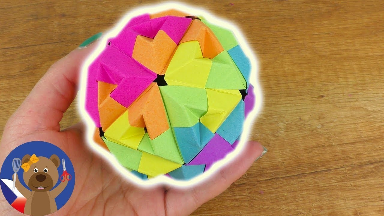 Origami DIY idea | duhový míč jako dekorace nebo dárek | Sonobe origami idea
