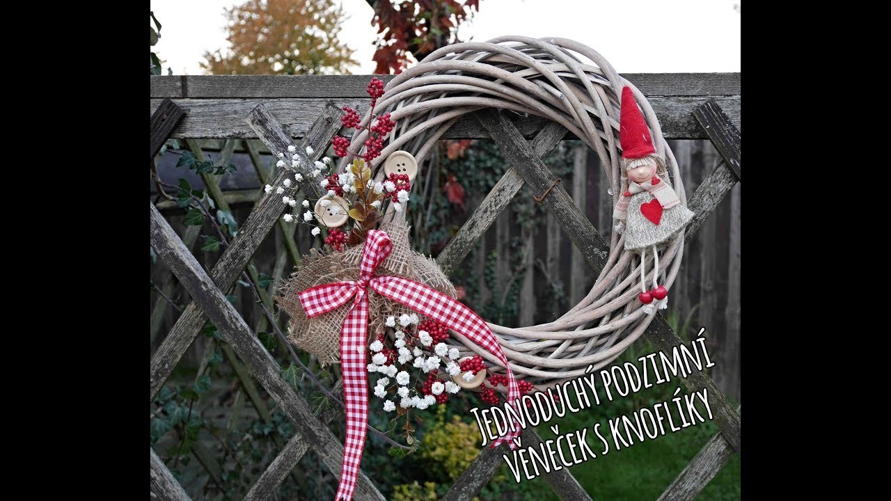 Jednoduchý podzimní věneček s knoflíky. diy easy autumn wreath