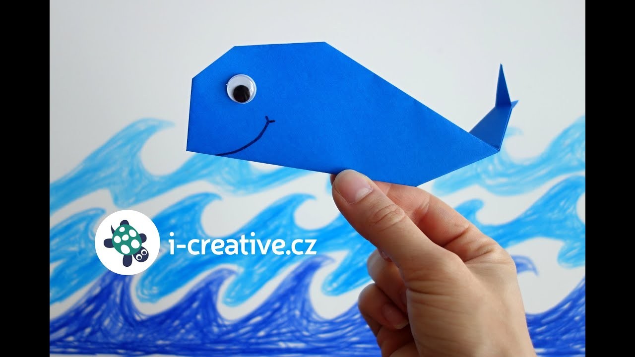 Velryba z papíru - origami návod pro malé děti