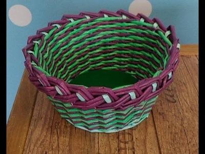 Pletení z papíru - košík Velikonoce (Knitting from paper)
