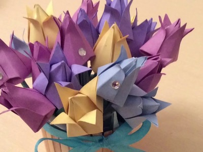 ????Květiny z papíru DIY. Origami Tulipán.????Kytice z papíru.????