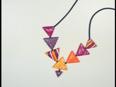 Náhrdelník trojúhelník - tutoriál | Polymer clay necklace tutorial