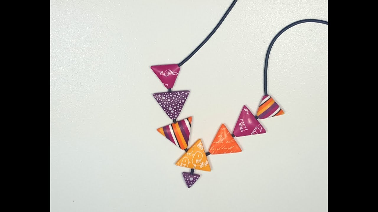 Náhrdelník trojúhelník - tutoriál | Polymer clay necklace tutorial