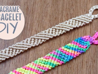 DIY Diagonal Striped Macramé Bracelet Easy Tutorial