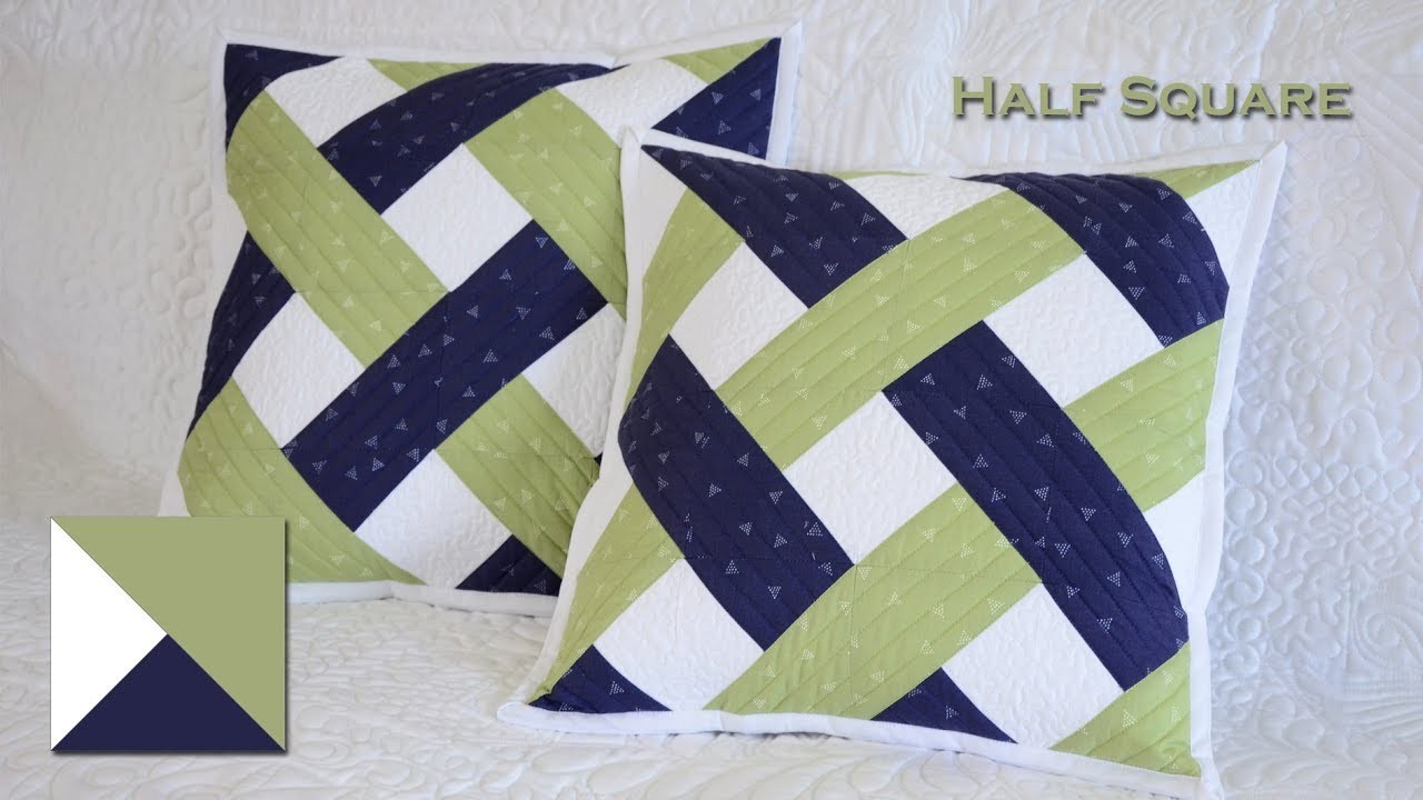 Patchwork Half Square 4,5" Fast sewing. Fast and mirror. Intertwined stripes.