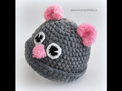 Oušková čepice Crochet Baby Beanie