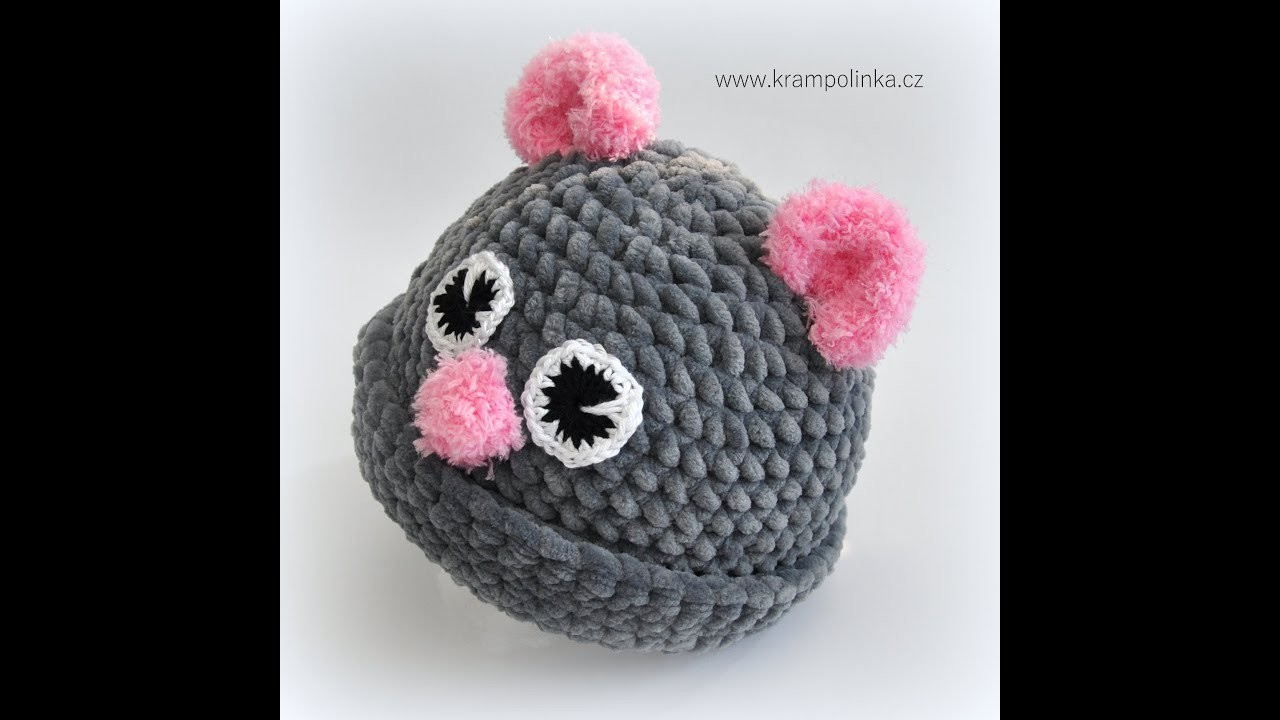 Oušková čepice Crochet Baby Beanie