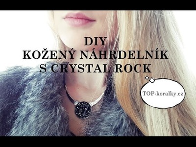 Kožený náhrdelník s přívěskem CRYSTAL ROCKS SWAROVSKI