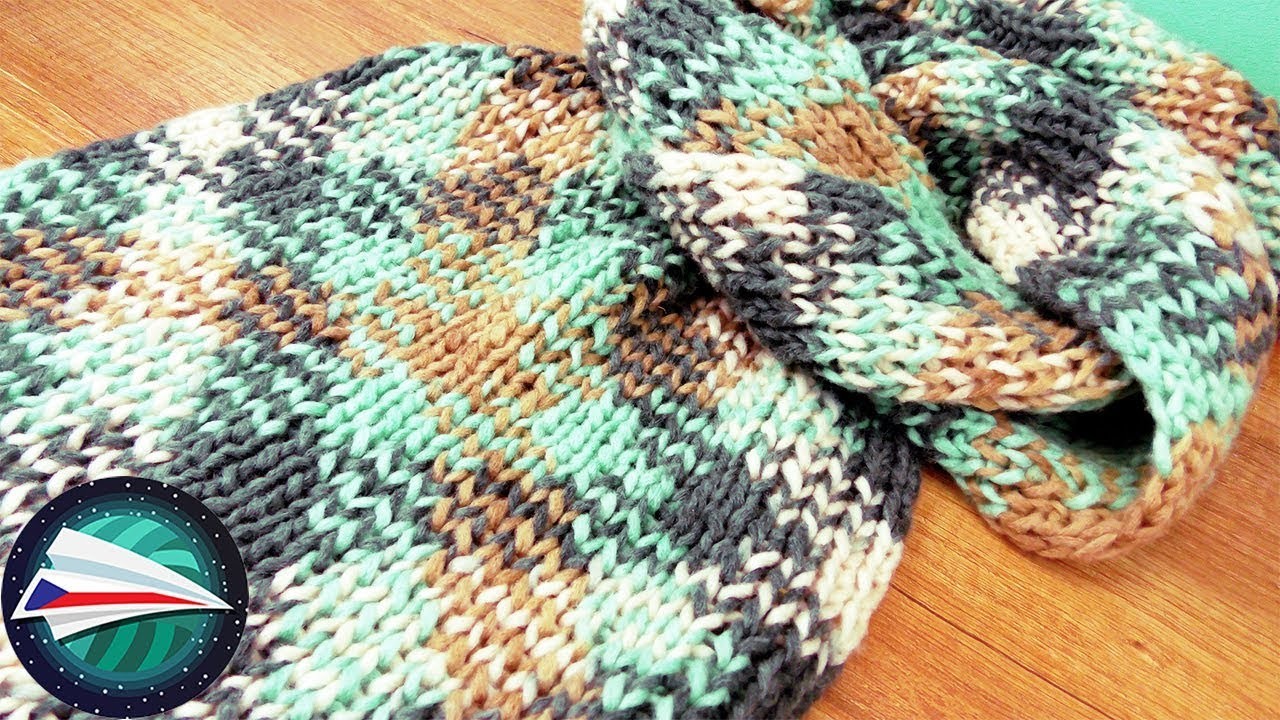 Color Pooling | XXL šála na podzim - pletení s Woolly Hugs Plan vlnou | vzorek - pletení