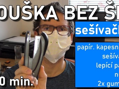 Jak vyrobit roušku bez šití z papírových kapesníčků s pomocí sešívačky