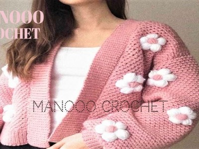 كروشيه طريقة عمل جاكيت شتوي بالخطوات | Crochet how to make a winter jacket, step by step