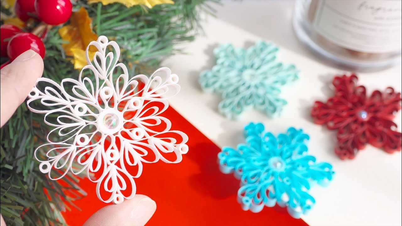 紙で作る雪の結晶の作り方【クリスマスのオーナメント】DIY How to Make Paper Snowflake - Christmas Decor | Tutorial