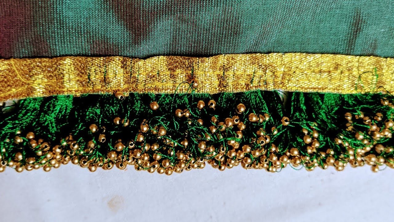 Saree kuchu # 78 !! Silk Thread With Beads Tassels Saree Kuchu !! Simple Easy Tassels !! Smart Art