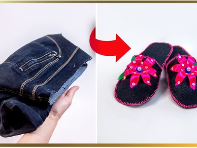 Exkluzivní návod, jak vyrobit domácí pantofle ze starých džínů!| Perfektní