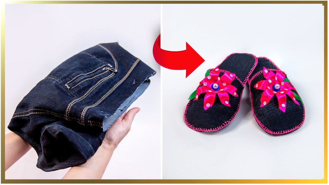 Exkluzivní návod, jak vyrobit domácí pantofle ze starých džínů!| Perfektní