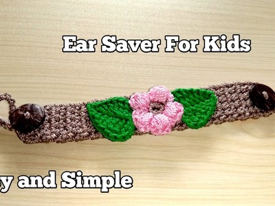 Crochet|| Konektor Masker Rajut ANAK motif bunga | Ear Saver for Masks
