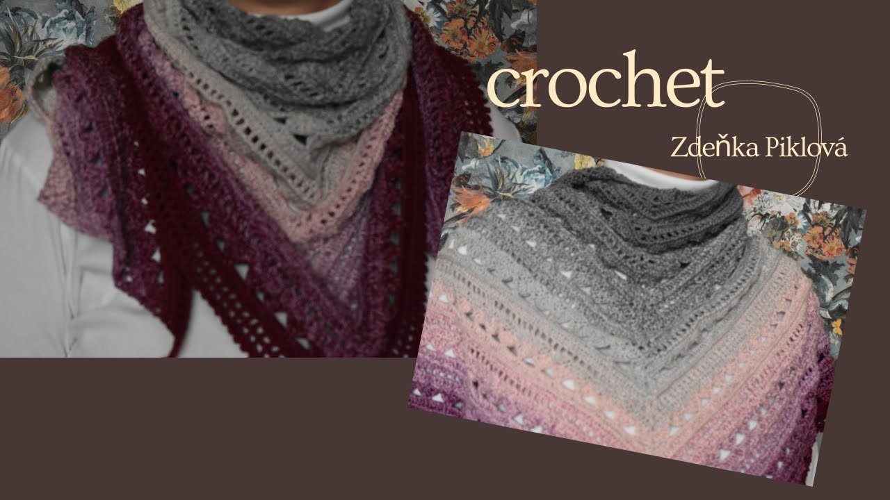 Šátek #2 H, shawl, crochet, tutorial