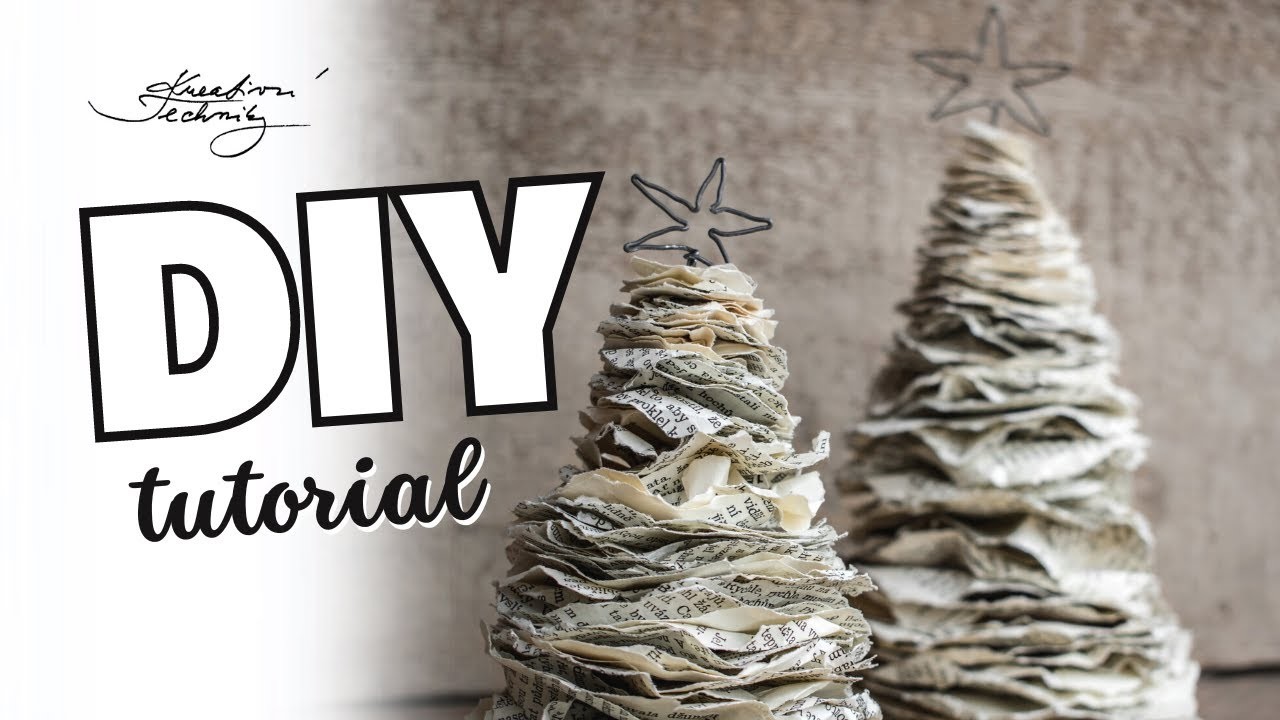 Vánoční dekorace: vyrobte si vánoční stromeček z papíru. Vánoční tvoření nápady. │Kreativní Techniky