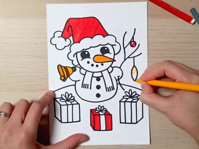 Jak se kreslí sněhulák - Vánoční kreslení pro děti