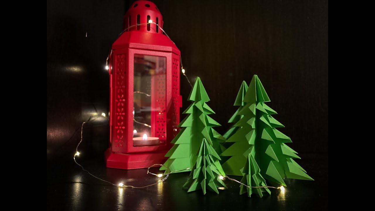 Vánoční dekorace: Papírové stromečky - návod | DIY česky